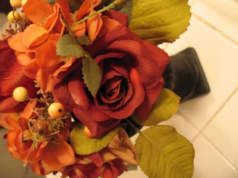 fake flowers in vase