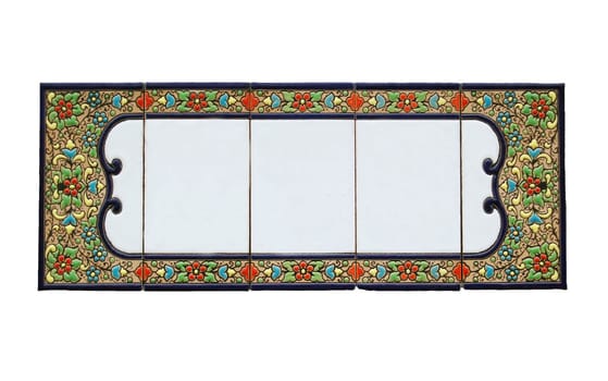 Empty tile plaque with floral ornament.   Originally it was a house number, but you can put here anything you want.