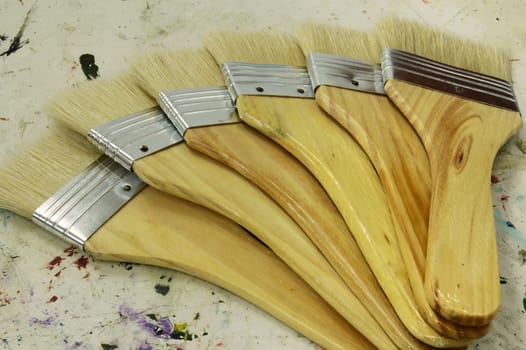 Paintbrushes stack