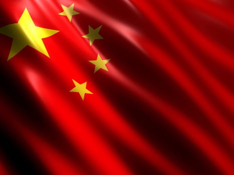 3d rendered illustration of a chinese flag