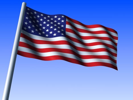 3d rendered illustration of a us flag