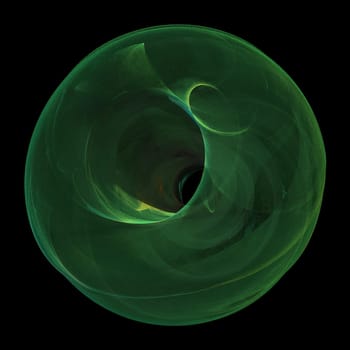abstract green shape generated by fractals