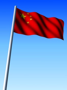 3d rendered illustration of a chinese flag