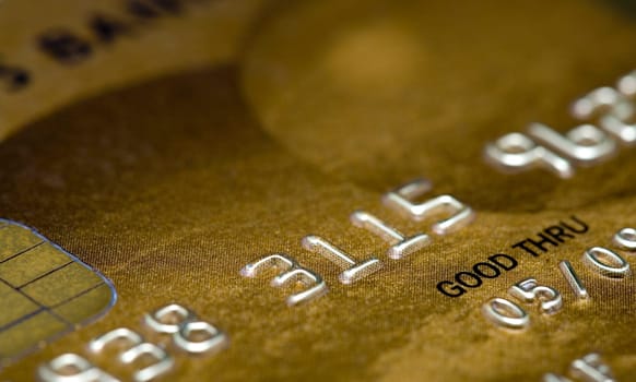 Cloe up of a golden credit card