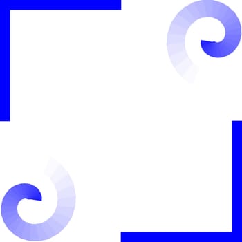 A deep blue background with a big white swirl inside.