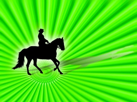 Black horse silhouette as symbol of equestrian sport