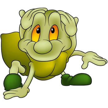 Green Spider  - Highly detailed cartoon illustration as vector image
