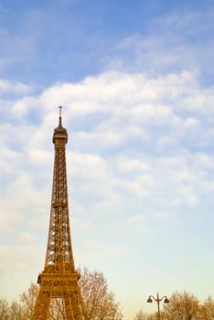 The Eiffel Tower in nightfall - paris France