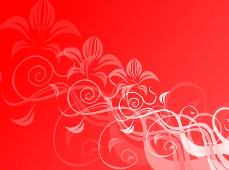 Floral decoration in red for a colorful background