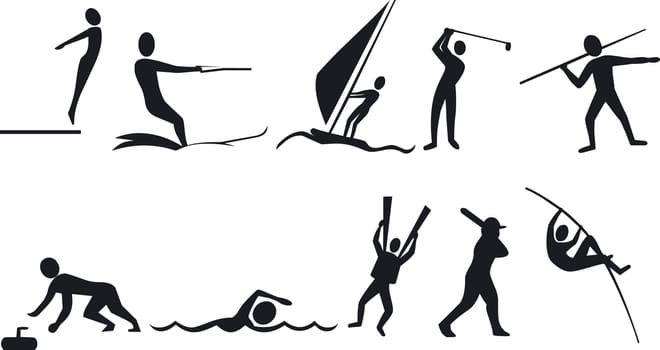 Illustration of Athlete Silouettes - Vector