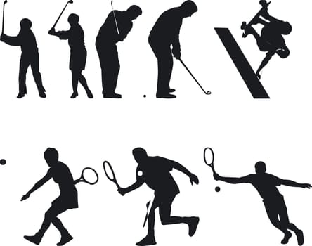 Illustration of Athlete Silouettes - Vector