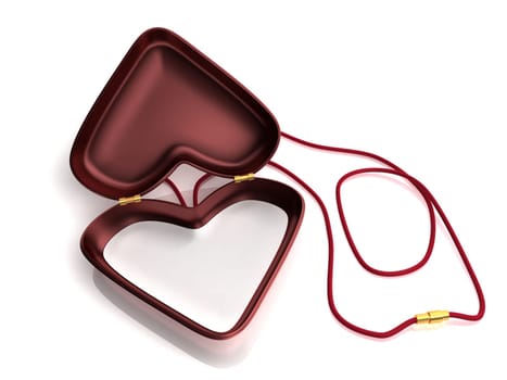 3d scene of the pendant in the manner of heart with chain.