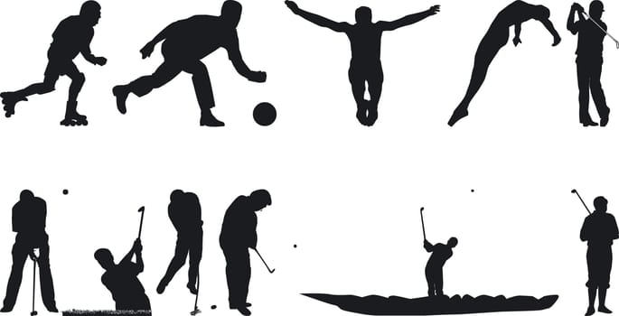 Illustration of Athlete Silouettes - Vector