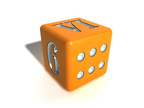 3d the image of an orange playing bone.