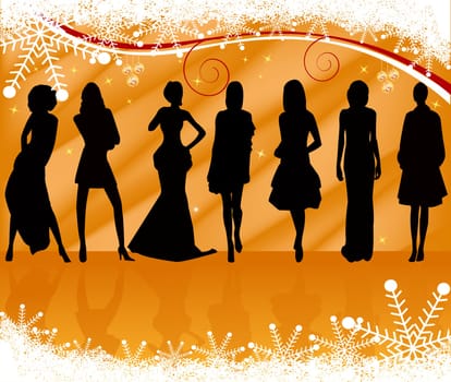 Fashion girls and boys - vector silhouettes
