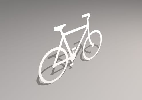 Perspective Illustration of a bicycle with drop shadow