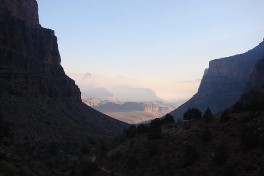 During the month of October there were controlled burns at the North Rim of the Grand Canyon. These were taken from the North Kaibab and Bright Angel trails.