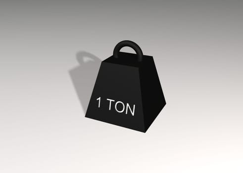 Illustrated 3d one ton weight