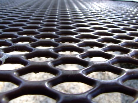 macro of black metal mesh