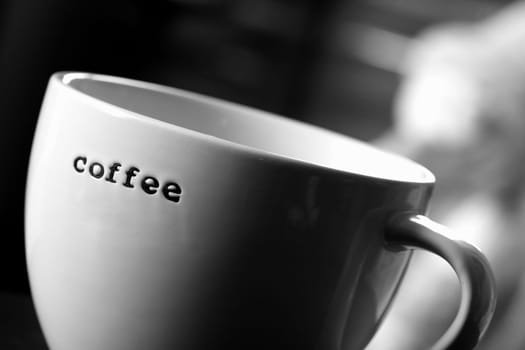 coffee cup in black and white colors