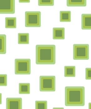Rounded green squares on a white background