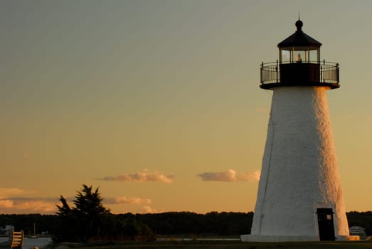 Evening at Ned's Point lighthouse in Mattapoisett, MA, USA