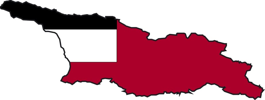 Illustration Vector of a Map and Flag from Georgia