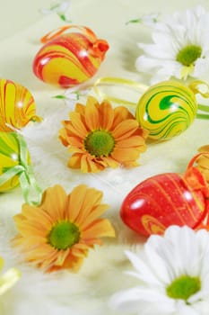 Easter detail with Easter eggs or spring motive