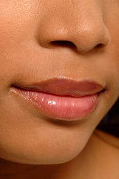 a lovely and sensuous mouth and nose