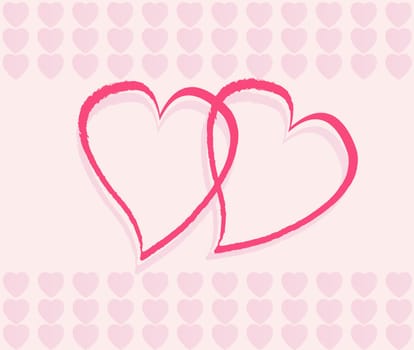 Romantic background, vector illustration
