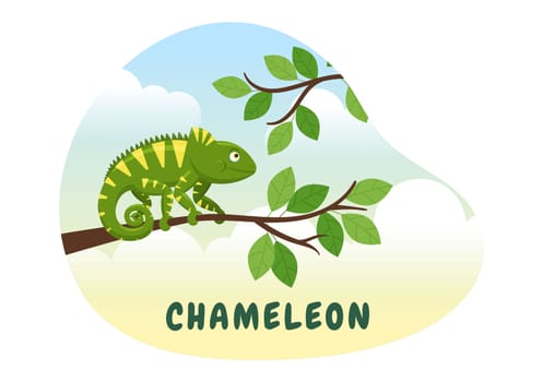 Set of Animal Reptile Template Hand Drawn Cartoon Flat Illustration with Various Types of Reptiles Animals Concept