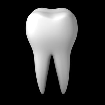 white tooth with 2 roots