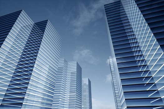 skyscrapers 3d in sky business concept