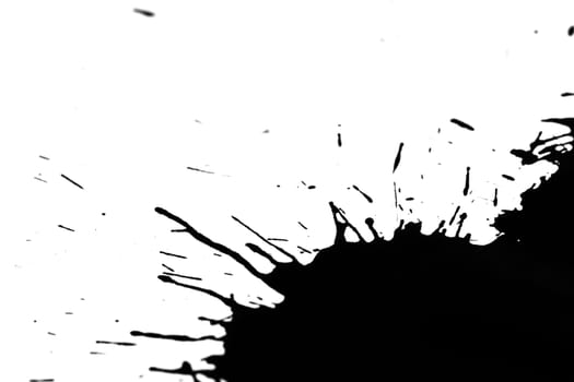 black grunge ink splash on white paper