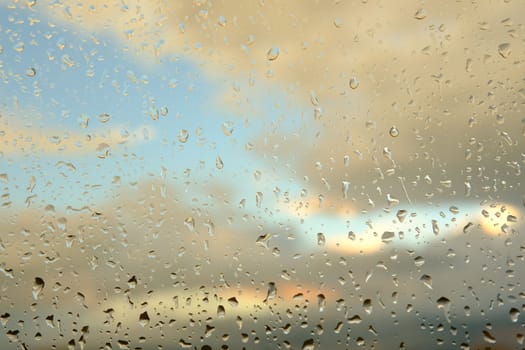 Water drops on the glass - abstract background, Shades of Gray.