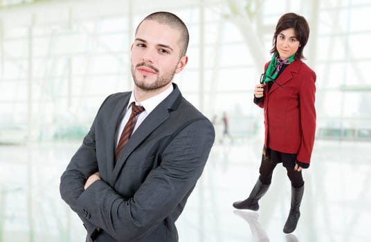 young business couple at the office