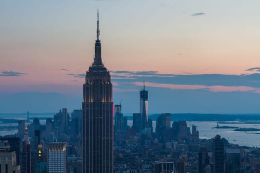 This photo was shot from New York skyline after sunset.