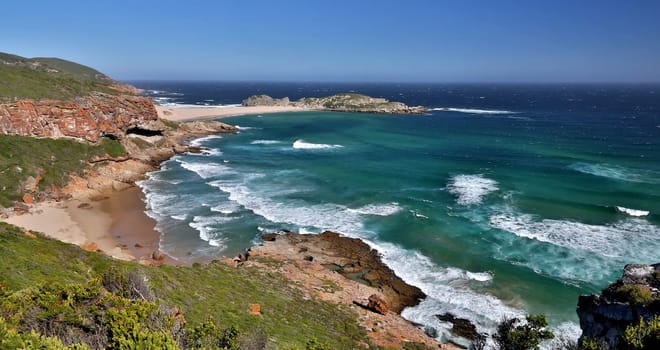 Magnificent coastline at the Robberg near Pletternberg Bay  in South Africa