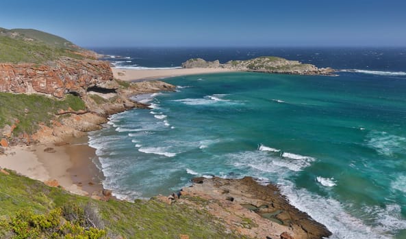 Magnificent coastline at the Robberg near Pletternberg Bay  in South Africa