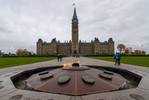 This photo was shot from Ottawa in autumn, Canada.