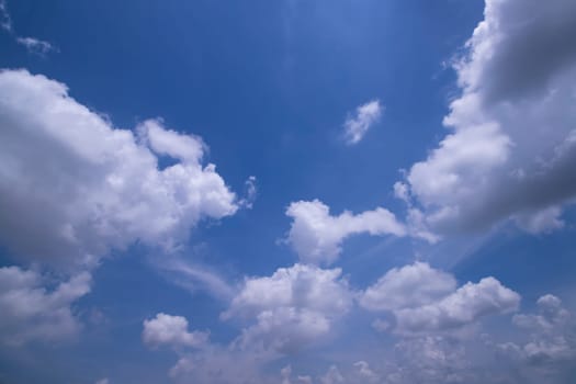 Beautiful Blue Sky With White Cloud Natural abstract background view