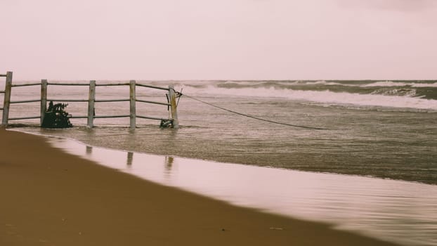 Tropical Sea Beach at a Sunset time. Focus at a distance. Puri, Odisha, India