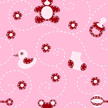 Seamless pattern with a for a baby blanket, with a quilt look. Tiles can be combined seamlessly. Graphics are grouped and in several layers for easy editing. The file can be scaled to any