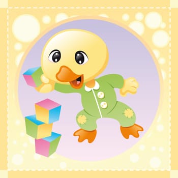 Baby bird, cartoon and vector character