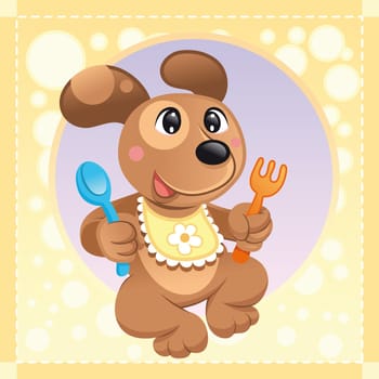 Baby dog, cartoon and vector character