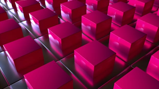 Rotation cubes. Computer generated 3d render