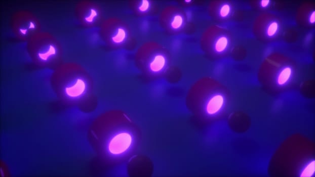 Circle geometry with neon. Computer generated 3d render