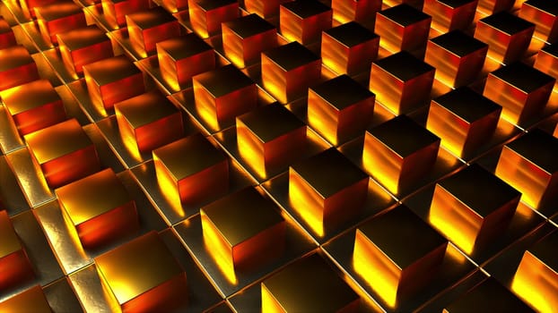 Rotation cubes. Computer generated 3d render
