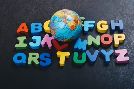 Alphabet  ABC  wooden  letters for early education concept