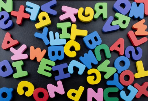 Colorful Letters of Alphabet made of wood